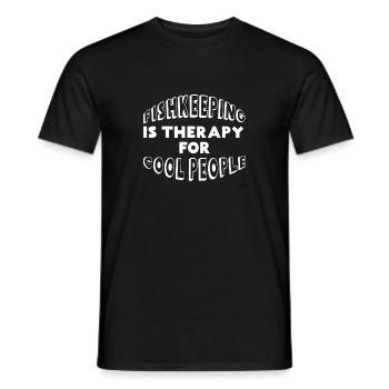 Poisson - poisson - aquariophile - thérapie - T-shirt homme - noir - Devant - AI Model Male 178 light (178cm)