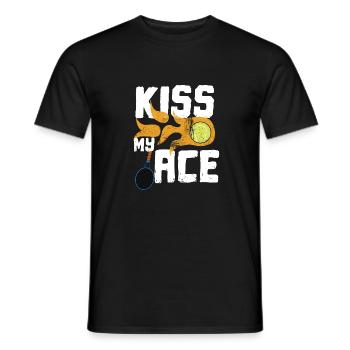 Tennis né pour servir Serve Ass Raquette - T-shirt homme - noir - Devant - AI Model Male 178 light (178cm)