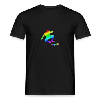 Skateboarding T-shirt Cool Silhouette Skate gay - Men's T-Shirt - black - Front - AI Model Male 178 light (178cm)