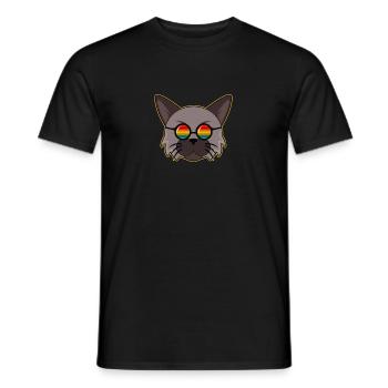 Funny Gay Pride LGBT Cat PurPride - Men's T-Shirt - black - Front - AI Model Male 178 light (178cm)