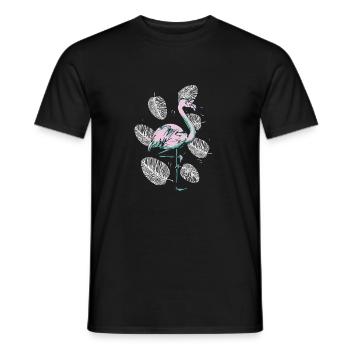 Cool flamingo - Men's T-Shirt - black - Front - AI Model Male 178 light (178cm)