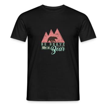 Bear as a gift for friends and nature lovers - Men's T-Shirt - black - Front - AI Model Male 178 light (178cm)