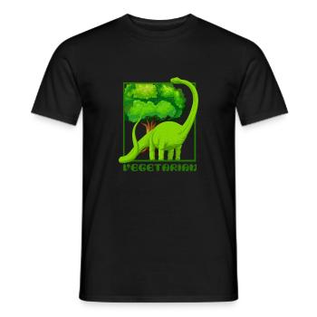 Dinosaur Brachiosaurus - Men's T-Shirt - black - Front - AI Model Male 178 light (178cm)