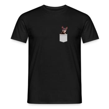 Chest poche chihuahua shirt cadeau chien - T-shirt homme - noir - Devant - AI Model Male 178 light (178cm)