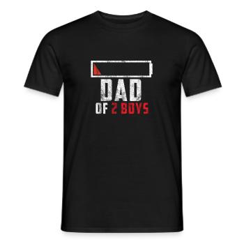 Papa de 2 garçons cadeau père de deux fils enfants - T-shirt homme - noir - Devant - AI Model Male 178 light (178cm)