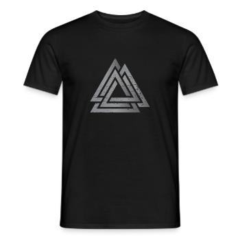 Valknut Norse Viking runic symbol - Men's T-Shirt - black - Front - AI Model Male 178 light (178cm)