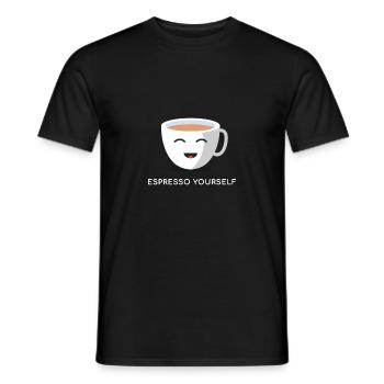 Coffee Pun - "Espresso Yourself" - Gift - Men's T-Shirt - black - Front - AI Model Male 178 light (178cm)
