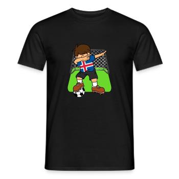 Ballon de football de l'Islande Dabbing Kid Island Island Football - T-shirt homme - noir - Devant - AI Model Male 178 light (178cm)
