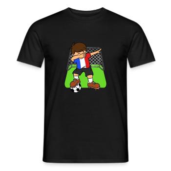 Frankreich Fußball Dabbing Kid Französisch Fußball - Männer T-Shirt - Schwarz - Vorne - AI Model Male 178 light (178cm)
