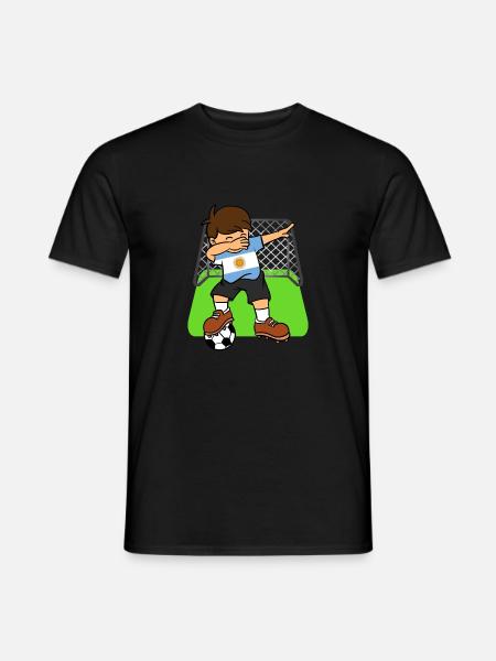Argentina Soccer Ball Dabbing Kid Argentines - Men's T-Shirt - black