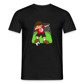Tunesien-Fußball, der Kind-tunesischen Fußball abtupft - Männer T-Shirt - Schwarz - Vorne - AI Model Male 178 light (178cm)