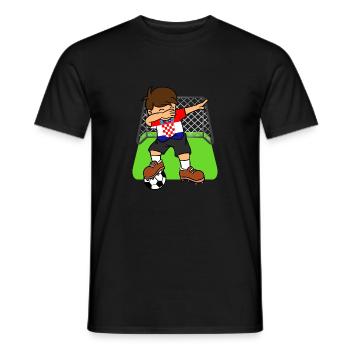 Kroatien-Fußball, der Kinderkroaten-Fußball abtupft - Männer T-Shirt - Schwarz - Vorne - AI Model Male 178 light (178cm)