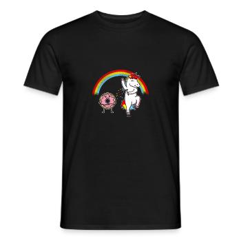 Donut de licorne - T-shirt homme - noir - Devant - AI Model Male 178 light (178cm)