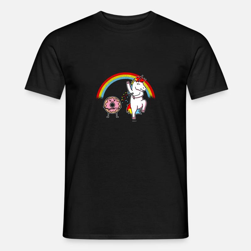 Einhorn Donut Geschenk - Männer T-Shirt - Schwarz