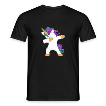 Unicorn dancing party move - Men's T-Shirt - black - Front - AI Model Male 178 light (178cm)