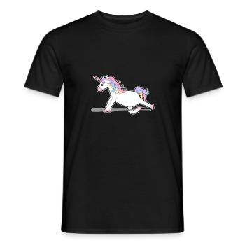 Einhorn Balance balancieren Geschenk Idee Kinder - Männer T-Shirt - Schwarz - Vorne - AI Model Male 178 light (178cm)