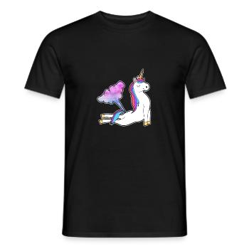 pupsendes Einhorn Cobra Yoga - Männer T-Shirt - Schwarz - Vorne - AI Model Male 178 light (178cm)