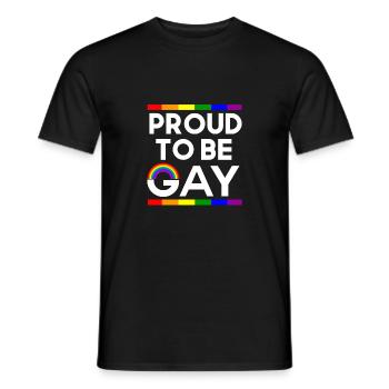 Proud to be gay - Männer T-Shirt - Schwarz - Vorne - AI Model Male 178 light (178cm)