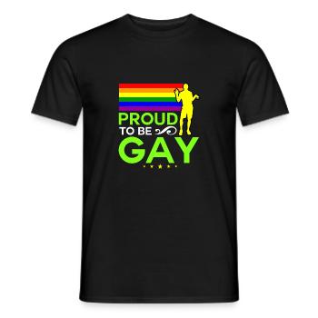 Proud to be Gay - Männer T-Shirt - Schwarz - Vorne - AI Model Male 178 light (178cm)
