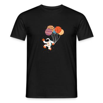 Space Astronaut - Men's T-Shirt - black - Front - AI Model Male 178 light (178cm)