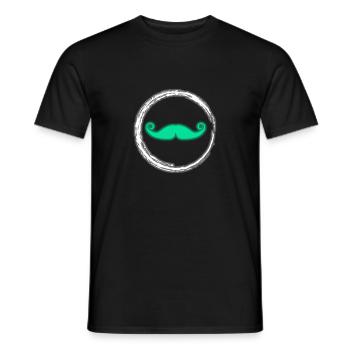 Glow Mustache Neon Party Glowing Effect Retro - Men's T-Shirt - black - Front - AI Model Male 178 light (178cm)