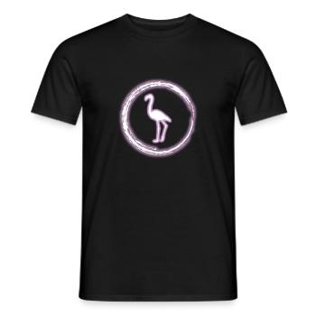 Glühen-Kreis-Flamingo-heller Neon-glühender Effekt - Männer T-Shirt - Schwarz - Vorne - AI Model Male 178 light (178cm)
