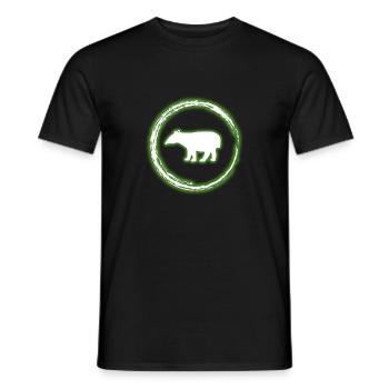 Glühen-Kreis-Grün Tapir Neon-glühender Effekt Retro - Männer T-Shirt - Schwarz - Vorne - AI Model Male 178 light (178cm)