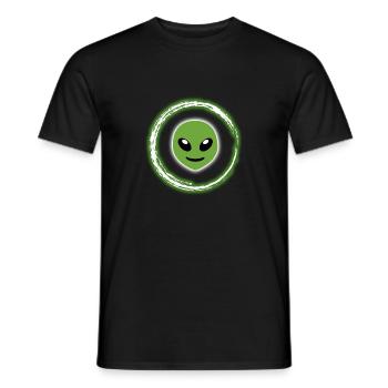 Neon Glow Alien T-Shirt Half Moon Glowing Effect - Men's T-Shirt - black - Front - AI Model Male 178 light (178cm)