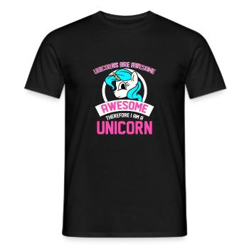 Unicorns Are Awesome I Am Awesome I Am Unicorn - Men's T-Shirt - black - Front - AI Model Male 178 light (178cm)
