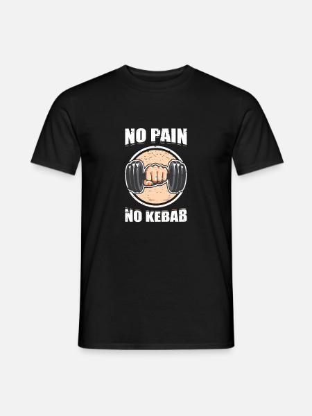 No Pain No Kebab Weight Lifting Gym Gift - Men's T-Shirt - black