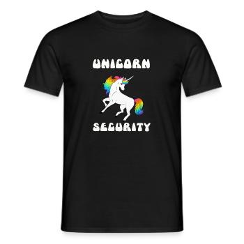 Sécurité de la Licorne - T-shirt homme - noir - Devant - AI Model Male 178 light (178cm)