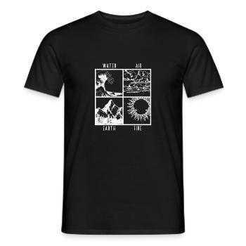 Wasser Luft Erde Feuer 4 Elemente Shirt Geschenk - Männer T-Shirt - Schwarz - Vorne - AI Model Male 178 light (178cm)