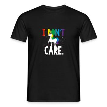 I do not care Unicorn Unicorns Gift Unicorns - Men's T-Shirt - black - Front - AI Model Male 178 light (178cm)