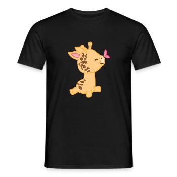 Giraffe - Giraffes - Giraffe fan - Butterfly - Men's T-Shirt - black - Front - AI Model Male 178 light (178cm)