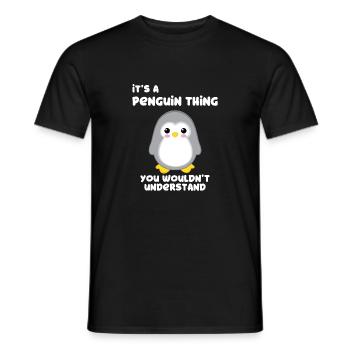Pinguino - pinguini - motivo pinguino - fan pinguino - T-shirt uomo - nero - Fronte - AI Model Male 178 light (178cm)