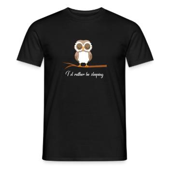 Eule - Uhu - Kauz - Eulen T-Shirt - Schleiereule - Männer T-Shirt - Schwarz - Vorne - AI Model Male 178 light (178cm)