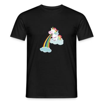 Puking Unicorn Rainbow Unicorn Shirt - Men's T-Shirt - black - Front - AI Model Male 178 light (178cm)