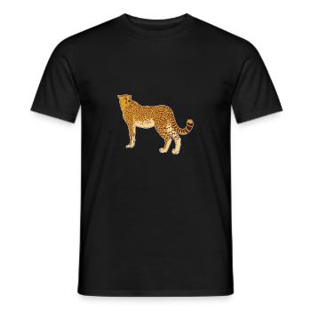 Idée de cadeau de bande dessinée de guépard safari léopard léopard - T-shirt homme - noir - Devant - AI Model Male 178 light (178cm)