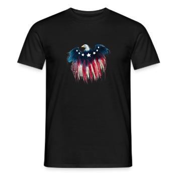 4 juli Amerikaanse vlagarend - Heren T-shirt - zwart - Voor - AI Model Male 178 light (178cm)