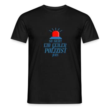 Policewoman - policeman - police - Men's T-Shirt - black - Front - AI Model Male 178 light (178cm)