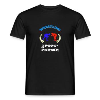 greco roman Ringen ringer ringsport Wettkampf - Männer T-Shirt - Schwarz - Vorne - AI Model Male 178 light (178cm)