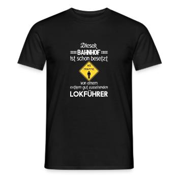 Dieser Bahnhof ist schon besetzt - Männer T-Shirt - Schwarz - Vorne - AI Model Male 178 light (178cm)
