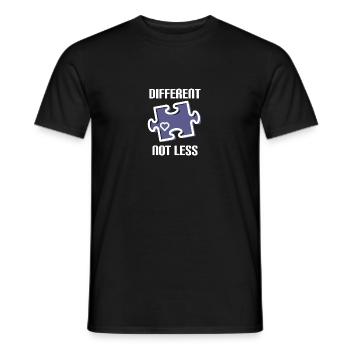 DIFFERENT - NOT LESS! AUTISMUS - Männer T-Shirt - Schwarz - Vorne - AI Model Male 178 light (178cm)