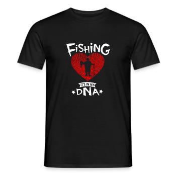 Angeln Angler Geschenk Fischen ist in meiner DNA - Männer T-Shirt - Schwarz - Vorne - AI Model Male 178 light (178cm)