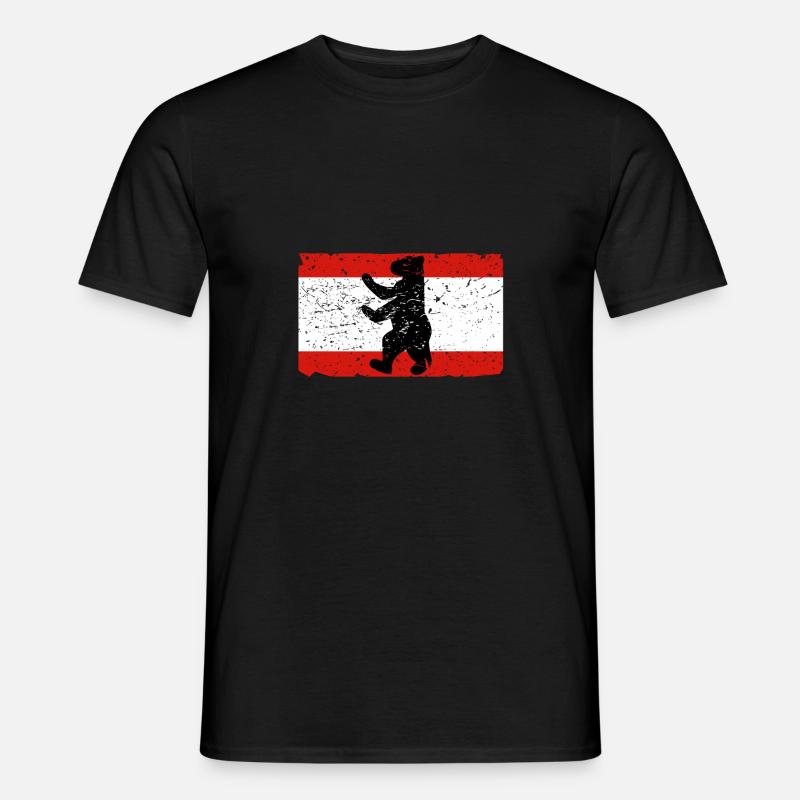 Berliner Bär mit Berlin Flagge - Männer T-Shirt - Schwarz
