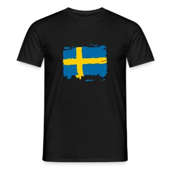 Sverige flag - Sweden flag - Sweden flag - Men's T-Shirt - black - Front - AI Model Male 178 light (178cm)