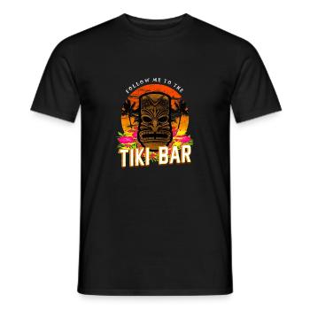 Follow Me To The Tiki Bar T-Shirt Hawaiian Luau - Men's T-Shirt - black - Front - AI Model Male 178 light (178cm)