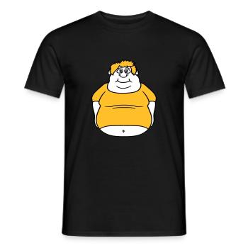 kreis ball mann fett dick clipart comic cartoon lu - Männer T-Shirt - Schwarz - Vorne - AI Model Male 178 light (178cm)