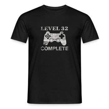 32 years - 32nd birthday Level 32 Complete Shirt - Men's T-Shirt - black - Front - AI Model Male 178 light (178cm)