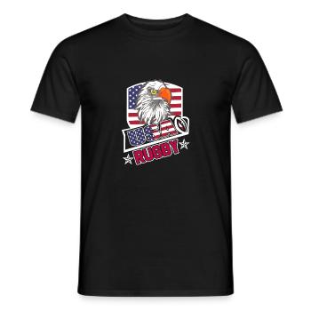 USA rugby football - Men's T-Shirt - black - Front - AI Model Male 178 light (178cm)